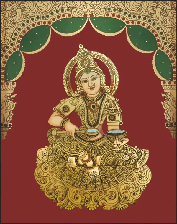 Goddess Annalakshmi (Annapoorani) – Tanjore Painting
