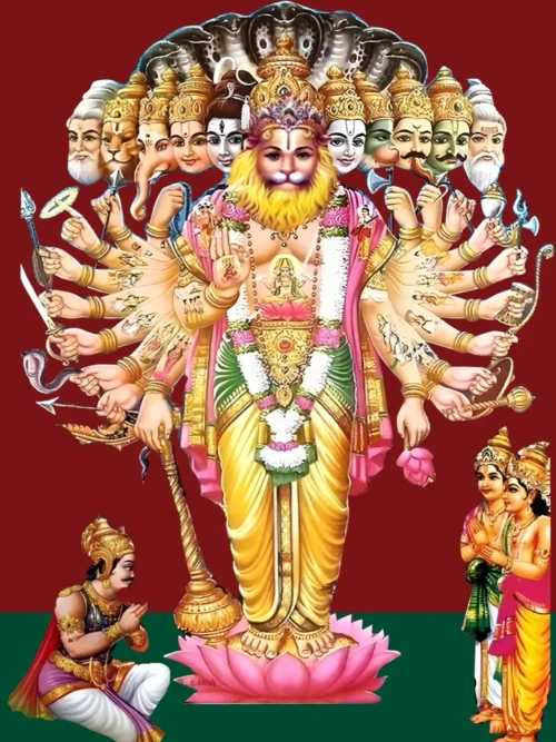 Lord Narasimha with Ten heads and Ten Hands Lord Narasimha with Ten Heads and Ten Hands