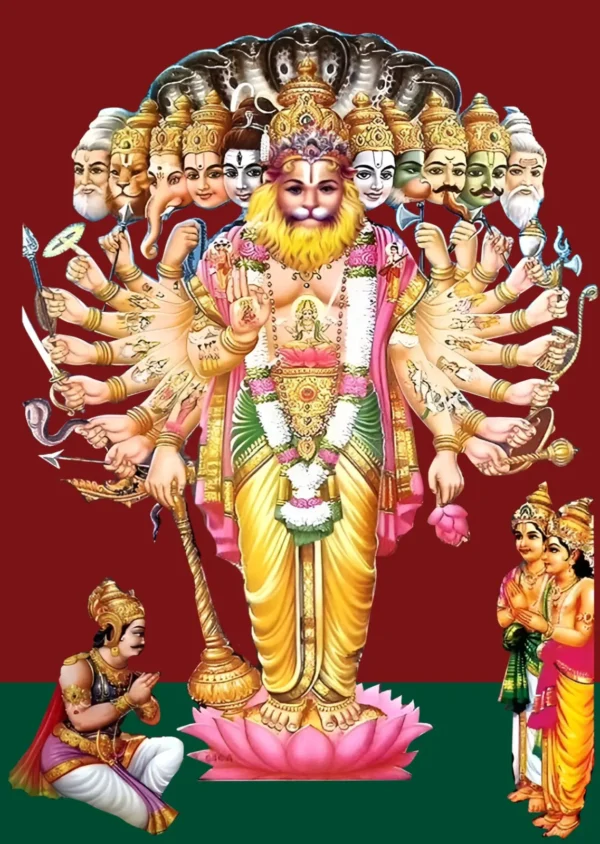 Lord Narasimha with Ten heads and Ten Hands Lord Narasimha with Ten Heads and Ten Hands