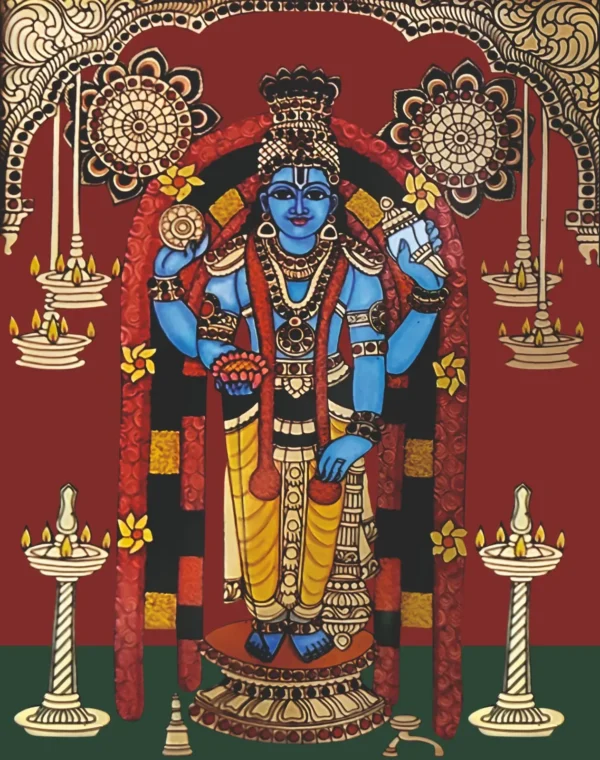 Lord Perumal – Tanjore Painting