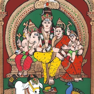 Lord Shiva_s Family Lord Shiva’s Family – Tanjore Painting
