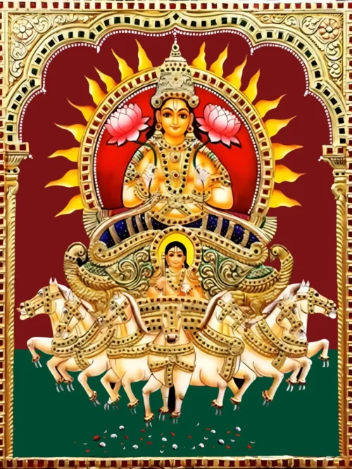 Lord Surya (The Sun God) Lord Surya (The Sun God) β Tanjore Painting