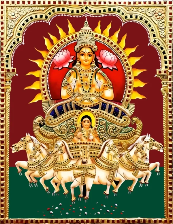 Lord Surya (The Sun God) – Tanjore Painting